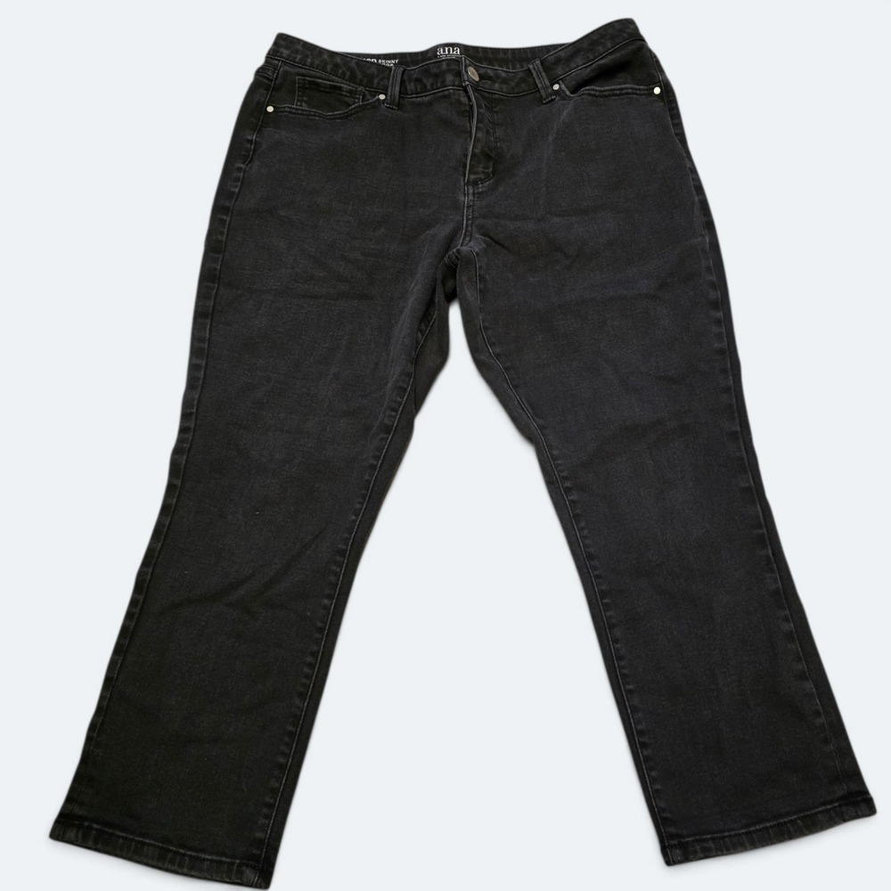 a.n.a A New Approach Black Skinny Crop Jeans Womens 16P Petite Denim